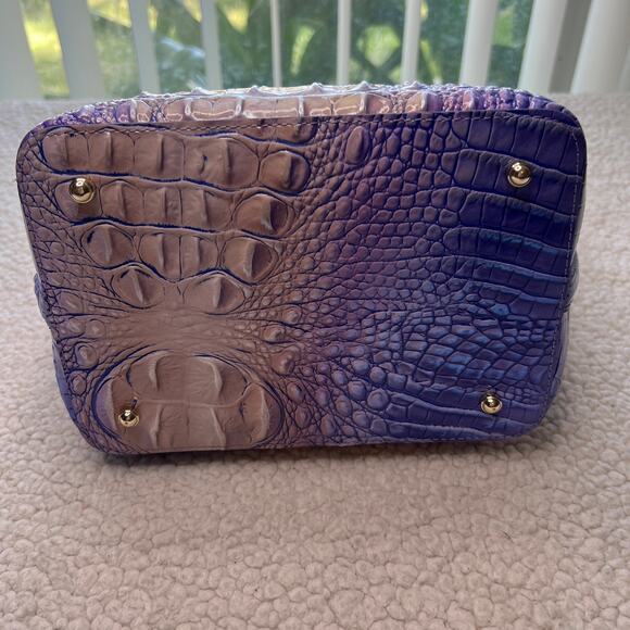 Brahmin Shira Bucket Bag Periwinkle Ombre Croc Embossed Leather - Picture 9 of 14